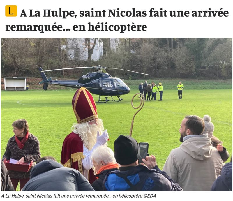 Saint-Nicolas-Helicoptère Saint-Nicolas en hélicoptère